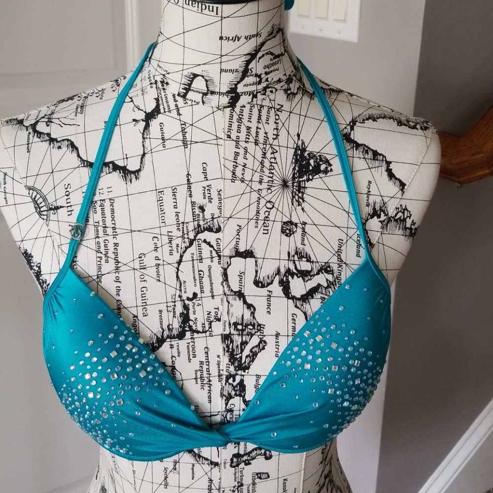 Embellished Turquoise Bikini